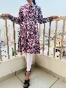 Maroon And White Pattern Kurti