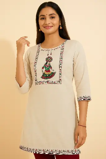 Elegant Rajwadi  Khadi Short Kurti